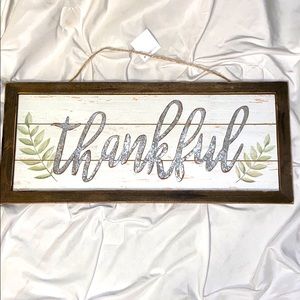 Thankful Wood Sign New Unused